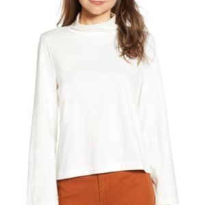 Madewell White Mock Neck Long Sleeve